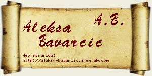 Aleksa Bavarčić vizit kartica